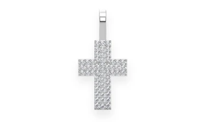 Layered Cross Pendant 14k   
