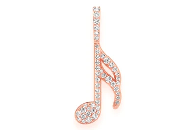 Semiquaver Musical Note Pendant 14k   