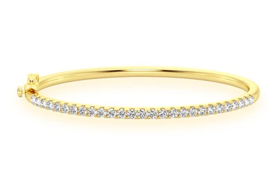 5pt Scallop Diamond Bangle 14k Solid Gold 1.00ctw