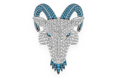 Icebox - Goat Diamond Pendant 14k Solid Gold 0.66ctw