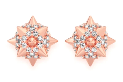 Spike Ball Stud Earrings 14k   0.40ctw