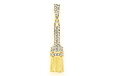Paint Brush Diamond Pendant 14k Solid Gold 0.65ctw