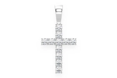 Solitaire Cross Pendant 14k   