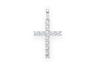 One Row Cross Pendant 14k   