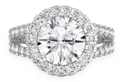 Sphinx - 2.00ct Round Solitaire - Split Shank Halo - Diamond Engagement Ring - All Natural