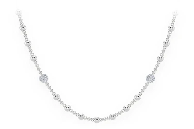 Diamond Bead Rosary Chain 14k Solid Gold 2.75ctw