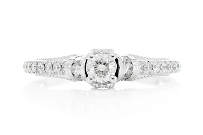 .60ctw - Round Millgrain - Diamond Engagement Ring - All Natural