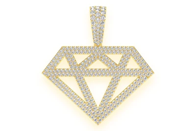 Diamond Stencil Pendant 14k   