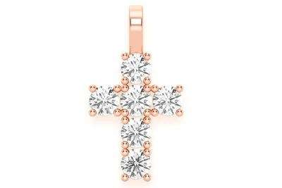 Extra Large Rocks Cross Pendant 14k   