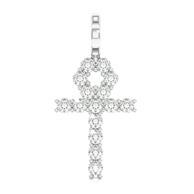 Ankh Diamond Pendant 14k Solid Gold 0.25ctw