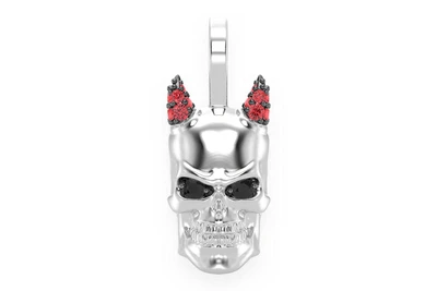 Devil Horned Skull Pendant 14k   