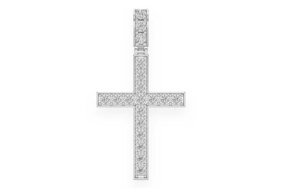 Miracle Set Cross Diamond Pendant 14k Solid Gold 0.75ctw