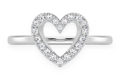Open Heart Diamond Ring 14k   