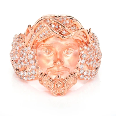 Jesus Face Ring 10k   