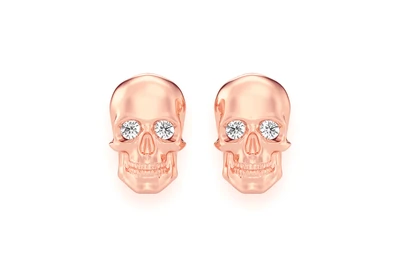 Skull Diamond Stud Earrings Earrings 14k   0.10ctw