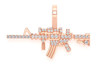 M16 Gun Pendant 14k   