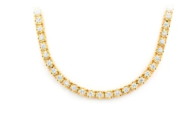 10pt Miracle-Set Diamond Necklace 14k Solid Gold 9.50ctw