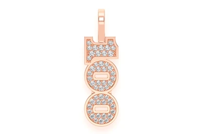 $100 Bill Number Pendant 14k   