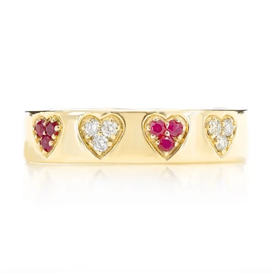 Ruby Heart Ring 14k   