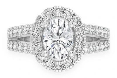 Sphinx - 1.00ct Oval Solitaire - Halo Split Shank - Diamond Engagement Ring - All Natural Vs Diamonds