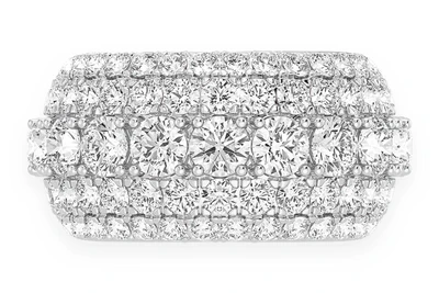 Five Row Diamond Ring 14k Solid Gold 5.25ctw 