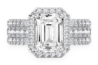 Tripp - 2.00ct Emerald Cut Solitaire - Triple Band - Engagement Ring - Natural Diamonds