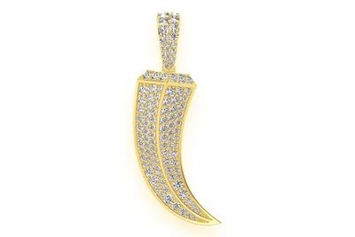  Roman Claw Diamond Pendant 14k Solid Gold 1.50ctw