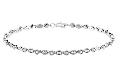 Geometric Bezel Set Diamond Link Bracelet 14k Solid Gold 0.50ctw