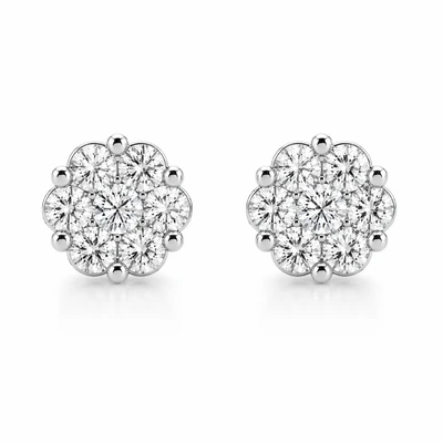 Flower Stud Earrings 14k   0.25ctw