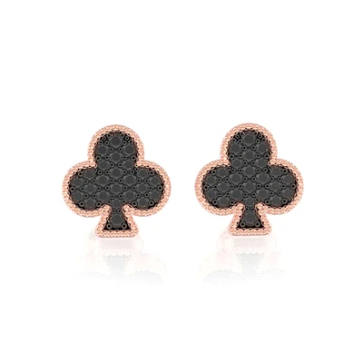Playing Card Club Earrings 14k   0.30ctw