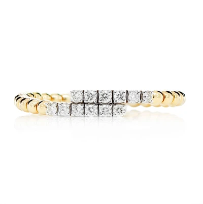 Beaded Bypass Diamond Flex Band Ring 14k Solid Gold 0.15ctw