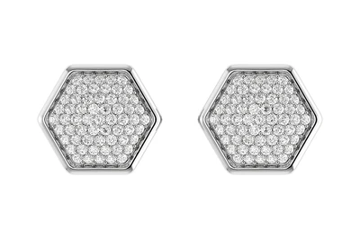 Hexagon Cluster Stud Earrings 14k   .20ctw