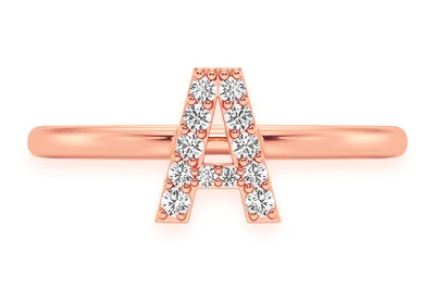 Custom Any Letter Alphabet Ring 14k   