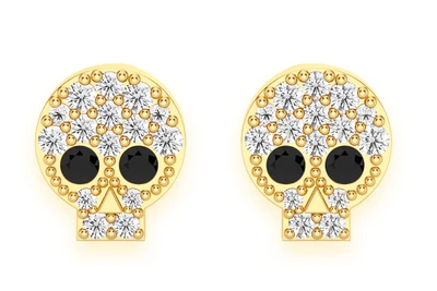 Skull Studs Earrings 14k   0.25ctw