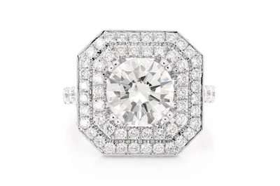 2.00ct Round Solitaire - Large Double Halo - Diamond Engagement Ring - All Natural
