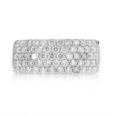 Five Row Bubbly Diamond Band 14k Solid Gold 1.00ctw