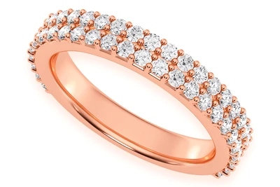 Two Row Diamond Band 14k Solid Gold 0.70ctw