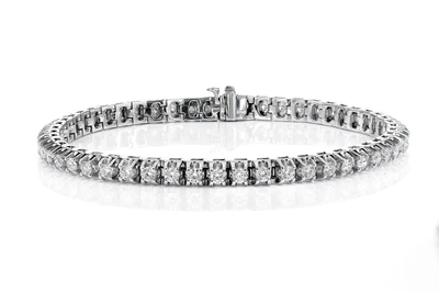 Elevated Prong Set Diamond Tennis Bracelet 14k Solid Gold 4.75ctw