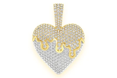 Dripping Heart Diamond Pendant 14k Solid Gold 1.25ctw