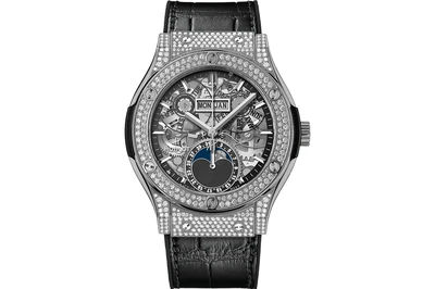 Hublot - Classic Fusion Aerofusion Moonphase Titanium Pave - 547.nx.0170.lr.1704 - Titanium (rb441)
