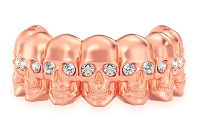 Nine Skulls Ring 14k   