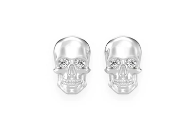 Skull Diamond Stud Earrings Earrings 14k   0.10ctw