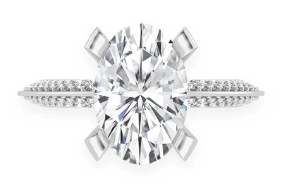 Kifey - 3.00ct Oval Solitaire - Knife Edge - Diamond Engagement Ring - All Natural Vs Diamonds