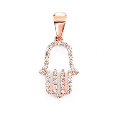 Open Hamsa Pendant 14k   