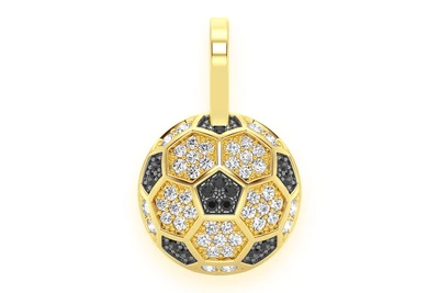 Soccer Futbol Pendant 14k   