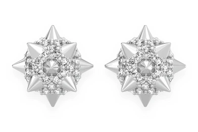 Spike Ball Stud Earrings 14k   0.40ctw