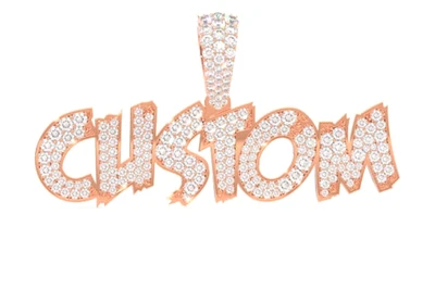 Custom Small Jagged Letter Nameplate Pendant