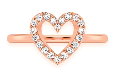 Open Heart Diamond Ring 14k   