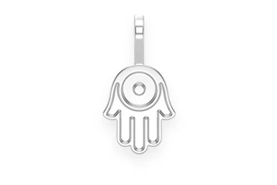 Solid Hamsa Pendant 14k   