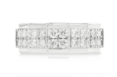 Step Quad Diamond Ring 14k Solid Gold 1.00ctw